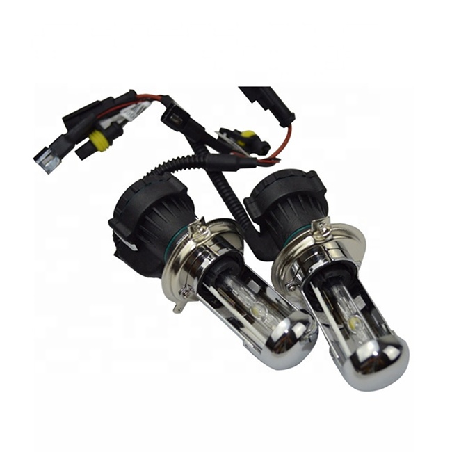 Pack de 2 ampoules H4 Bi Xenon - 6000K - 55W de rechange pour Kit Xénon HID  auto et moto.