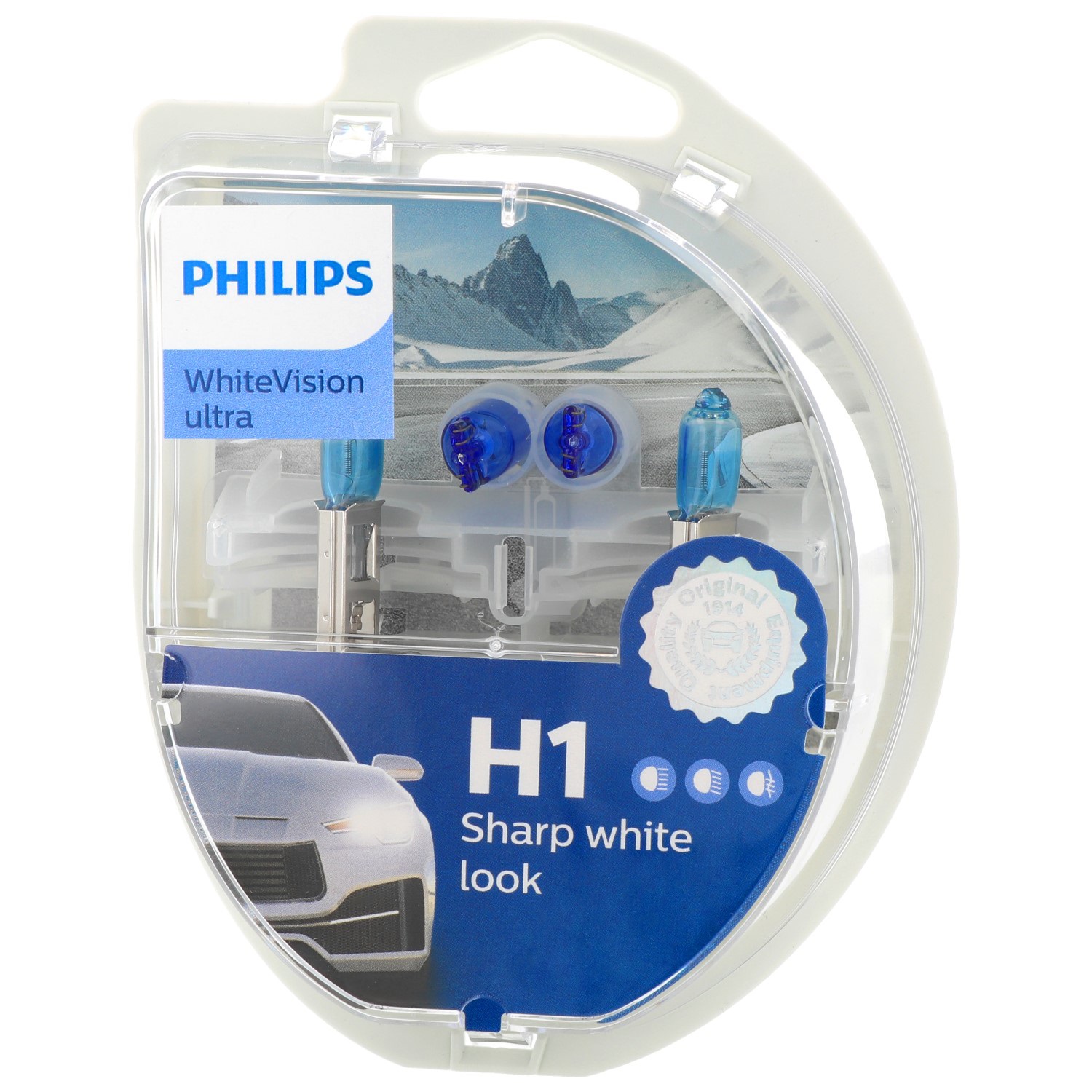 PACK 2 AMPOULES H4 PHILIPS WHITEVISION ULTRA +2 VEILLEUSES WHITEVISION -  France-Xenon