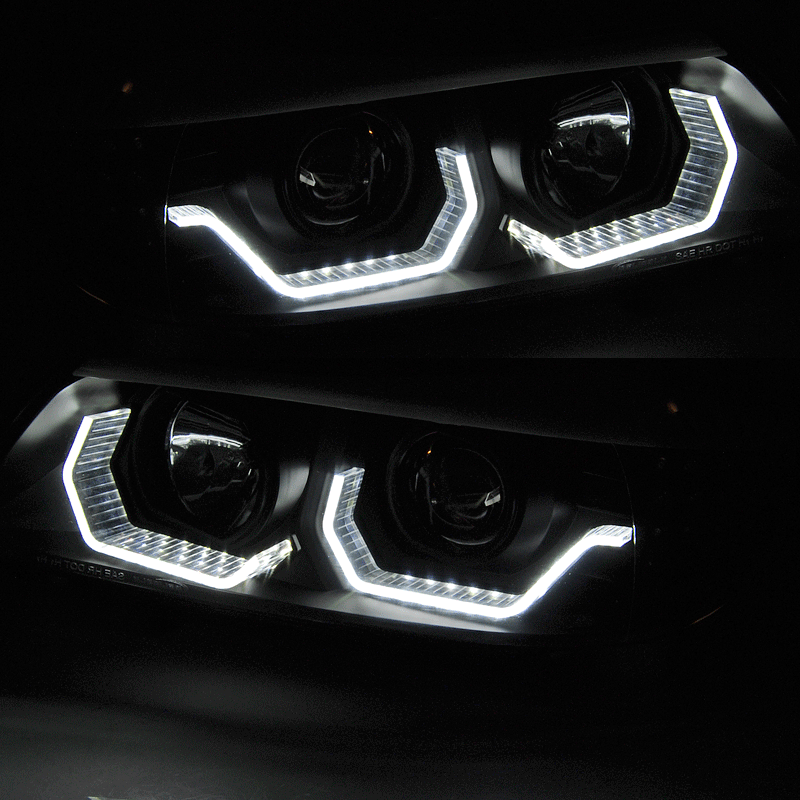 BMW Serie 3 E90 E91 Angel Eyes LED-Scheinwerfer 05-12 Look Iconic M4 -  Chrome 