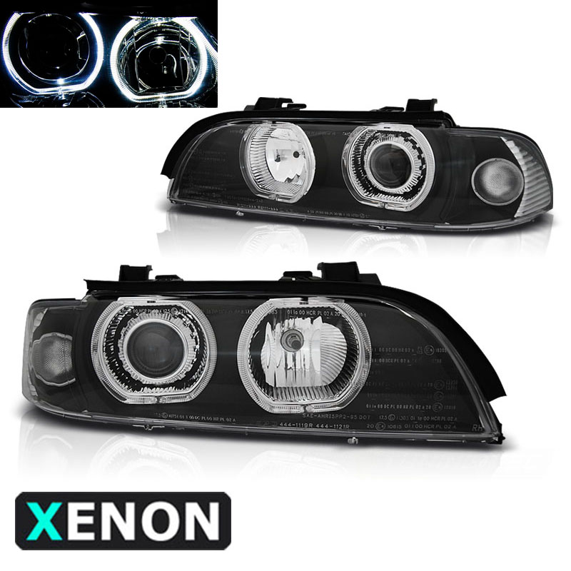 BMW Serie 5 E39 Phase 2 und 1 Xenon Angel Eyes LED-Scheinwerfer – Schwarz –