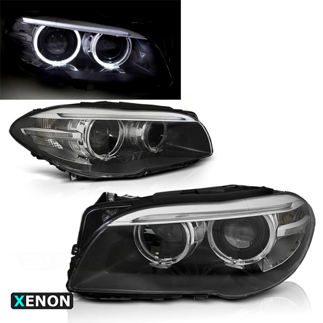 Xenon-Scheinwerfer für BMW Serie 5 F10 LED 10-17 LCI - Schwarz Chrom 