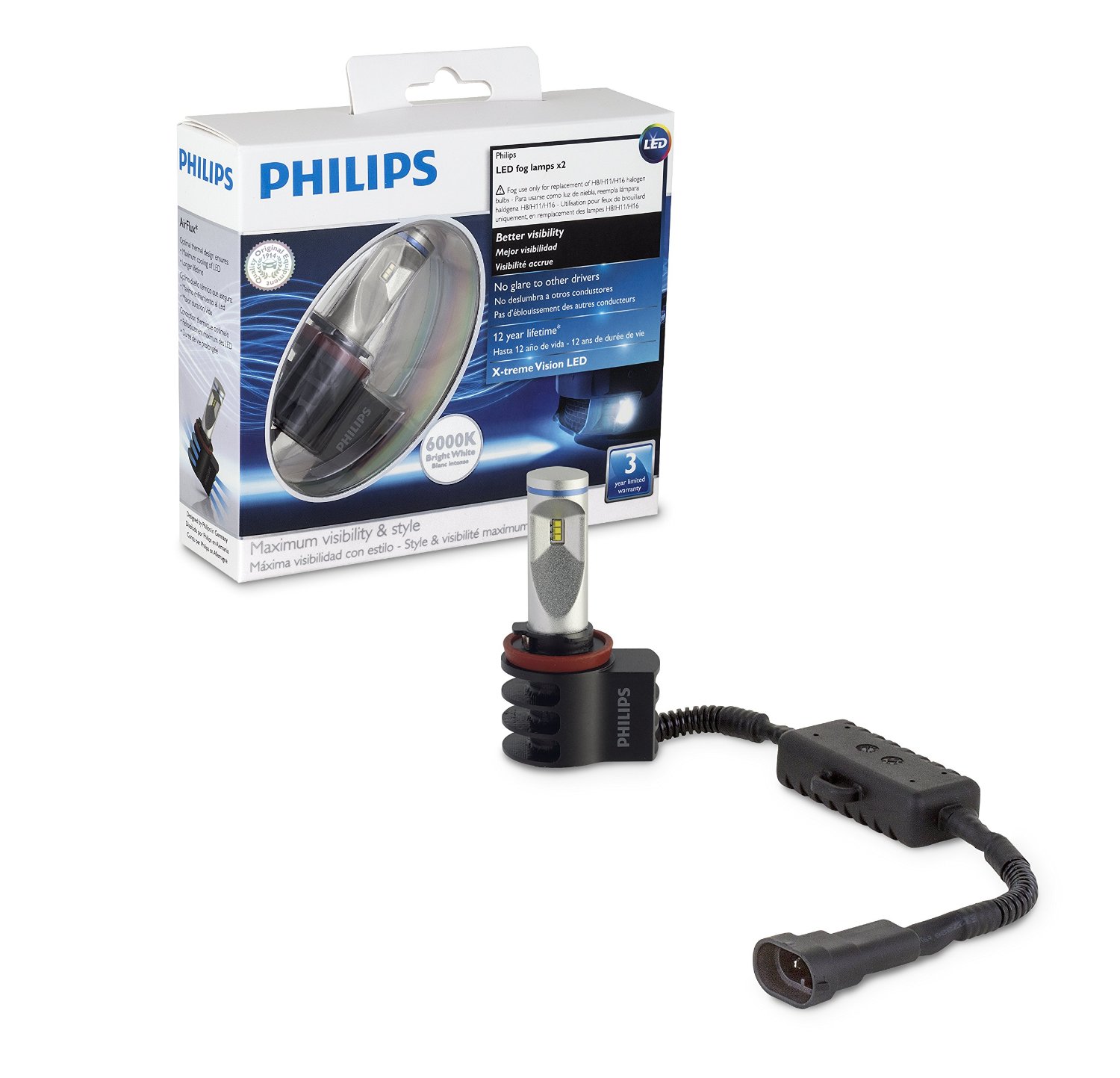 Philips 2 Ampoules X-treme Vision LED 6000K - H11/H8/H16