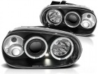 2 Phares avant VW GOLF 4 Angel Eyes blanc 97-03 - Noir