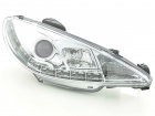 2 Phares avant Peugeot 206 Devil Eyes LED - Chrome