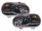 2 Phares avant VW GOLF 4 Devil Eyes LED - Noir