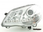 2 Phares avant VW Polo (9N3) Devil Eyes Feux de jour LED - Chrome