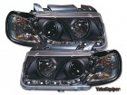 2 Phares avant VW Polo (6N) Devil Eyes LED - Noir