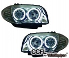 2 Phares avant BMW Serie 1 E81 E82 E87 Angel Eyes CCFL 04 et + - Chrome