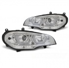 2 Phares halogene BMW X5 E70 Angel Eyes iconic LED 07-13 - Chrome