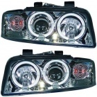 2 Phares avant AUDI A4 (B6) - Angel Eyes - Chrome