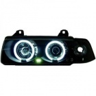 2 Phares avant BMW Serie 3 E36 Angel Eyes CCFL 92-98 coupe cab - Noir