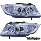 2 Phares avant BMW Serie 3 E90 E91 Angel Eyes  05-08 - Chrome