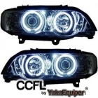 2 Phares avant BMW X5 E53 Angel Eyes CCFL 99-03 - Chrome