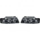 2 Phares avant VW Passat B5 (3B) Angel Eyes LED- 96-00 - Noir