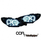 2 Phares avant Peugeot 206 Angel Eyes CCFL 02+ - Noir