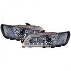 2 Phares devil eyes LED pour Peugeot 306 - 93-97 - Chrome