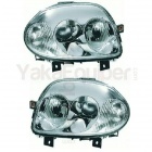 2 Phares avant Renault Clio 2 98-01 - Chrome