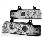 2 Phares avant BMW Serie 3 E36 Angel Eyes CCFL 92-98 4P - Chrome