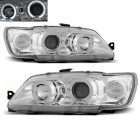 2 Phares angel eyes LED pour Peugeot 306 - 93-97 - Chrome