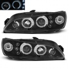 2 Phares angel eyes LED pour Peugeot 306 - 97-01 - Noir