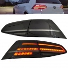 2 Feux arriere dynamiques VW Golf 7 - LED look R facelift - Noir fume