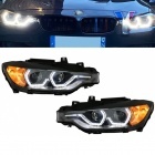 2 Phares avant BMW Serie 3 F30 Angel Eyes LED 11-15 - Noir