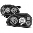 2 Phares avant Opel Corsa B 93-00 angel eyes - Noir