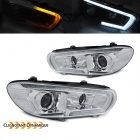 2 Phares avant VW Scirocco Devil  LED dynamiques 08-14  - Chrome