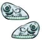 2 Phares Porsche Cayenne DRL LED 03-07 - Chrome