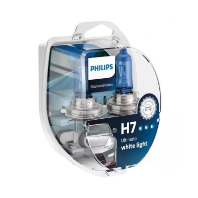 2x Philips H7 Diamond Vision 55W 12972DVS2 bulbs 