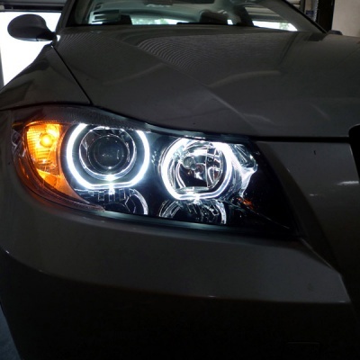 BMW 3er E90 E91 LED Scheinwerfer Engelsaugen DEPO V2 05-11
