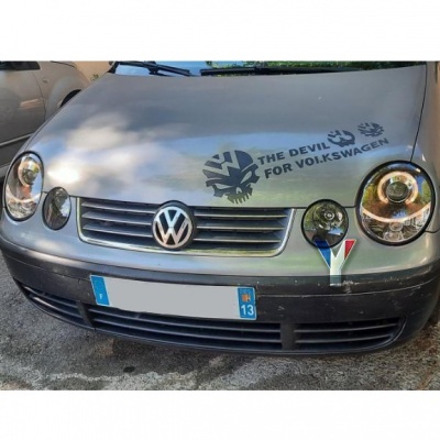 VW Polo (9N) Angel Eyes-koplampen - zwart 